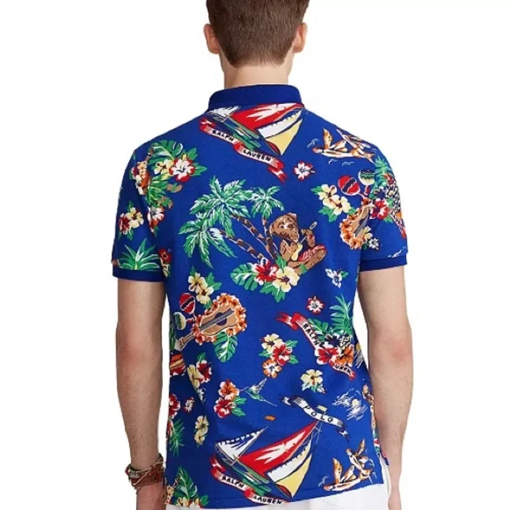 Ralph Lauren Men's Blue Tropical Polo Shirt
